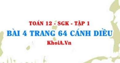 Bài 4 trang 64 Toán 12 tập 1 Cánh Diều